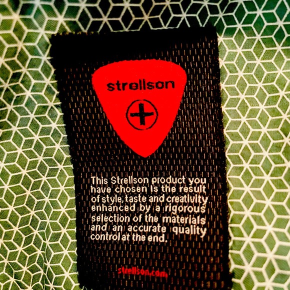 Strellson LS green gold black plaid dress shirt M embroidered logo red accents - Picture 4 of 5